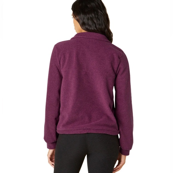 NWT Beyond Yoga New Terrain Pullover in Heathered Dark Beet Retail $99 - Picture 2 of 8